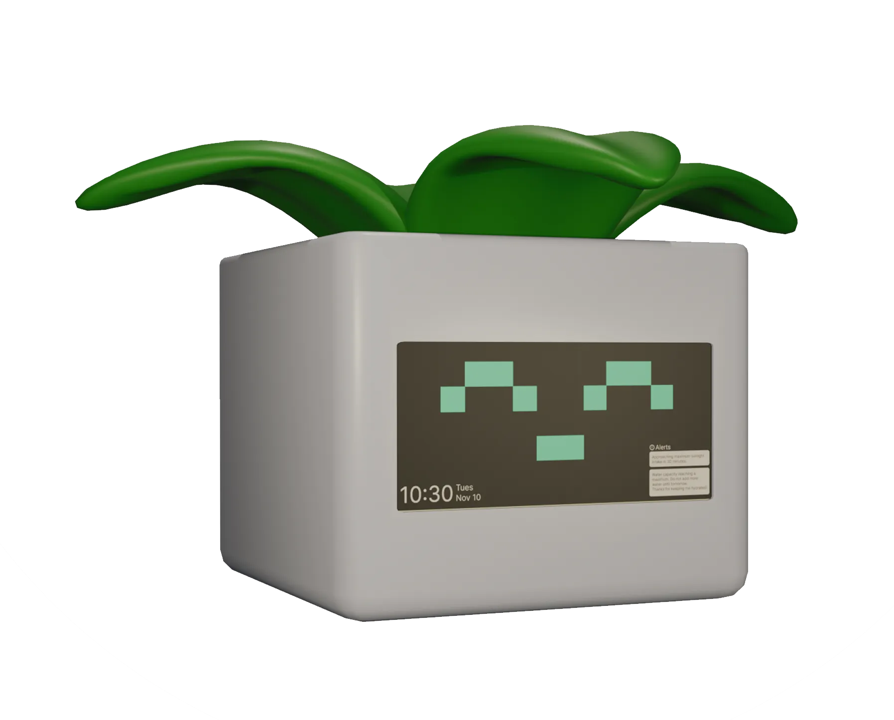 3D render of the original pot and its screen.